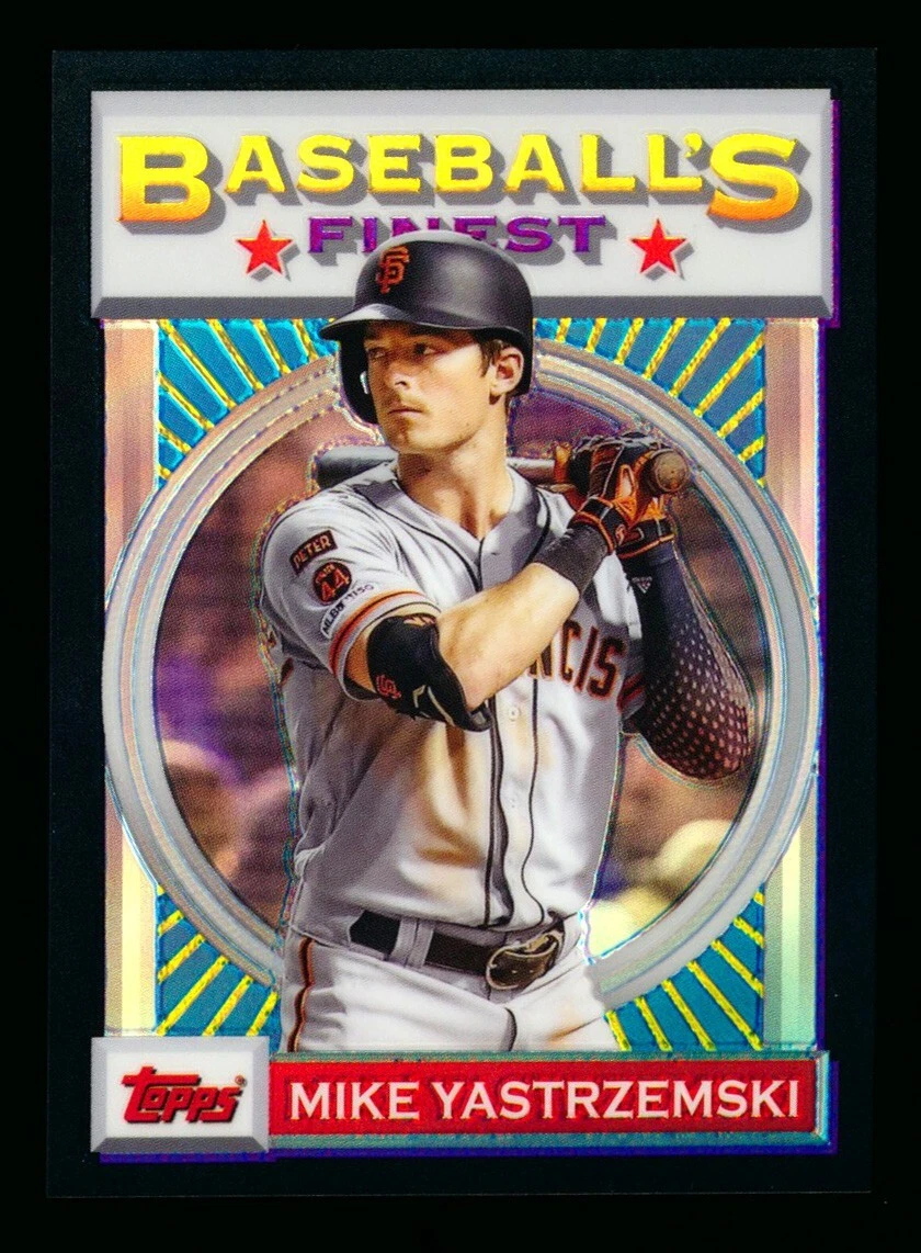 2020 TOPPS FINEST FLASHBACKS MIKE YASTRZEMSKI 1993 BLACK REFRACTOR GIANTS #01/25