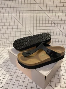 NEW Birkenstock Gizeh Platform Sandal by Papillio Vegan Black Women's 40 / 9B - Picture 1 of 6