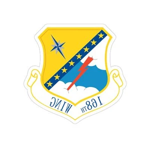 168th Wing emblem (U.S. Air Force) REVERSE PRINT Transparent STICKER - Picture 1 of 16