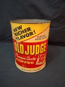 Vintage Old Judge 2lb Paper Label Coffee Can St. Louis, MO - Picture 1 of 8