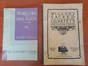 Singable Songs for Male Voices & Wilson's Sacred Quartets - Antique Songbooks - Picture 1 of 10