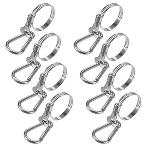 8-Pack FlagPole Ring 0.8-1.7 Inch, Adjustable FlagPole Clip With FlagPole Clamp - Picture 1 of 7