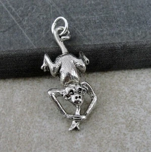 Silver Monkey Charm - Monkey with Banana Charm - Zoo Animal Charm - Monkey Gift - Picture 1 of 2