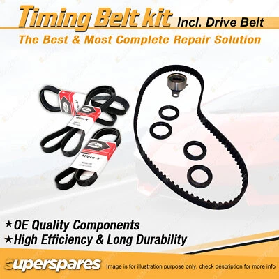 Timing Belt Kit & Gates Drive Belt for Holden Nova LE LF 1.4L 6AFC 1989-1992 - image 1 of 2