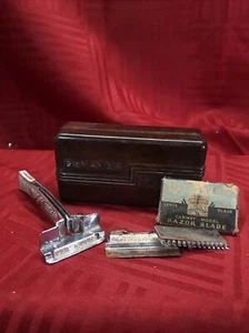 VERY NICE BAKELITE CASED DEHAVEN SHAVE SHARP SAFETY RAZOR #3 - Picture 1 of 12