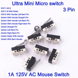 Mini Microswitch 3 Pin 1A 125V AC Interruptor de Límite Ratón Botón o Palanca Impresión 3D - Imagen 1 de 22