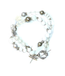 ★ DIY ★ Pulsera envolvente ★ blanco y plata ★ - Imagen 1 de 1