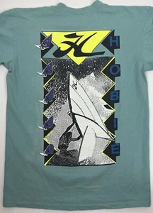 Vintage 90s Hobie T-Shirt LARGE Windsurfing Surf Skate Beach Grunge Hipster Teal - Picture 1 of 17