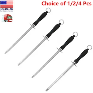 1/2/4 Pcs 11" Stainless Steel Knife Sharpener, Honing Rod, Kitchen Knife Sharpen - Picture 1 of 13