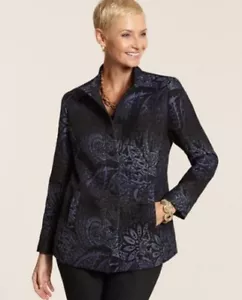 NWT Chicos Muse Artisan Topper Coat Jacket SIZE 1 (8/10/Medium) - Picture 1 of 4