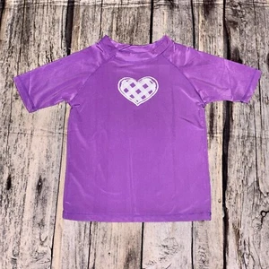 Camisa de Natación Kanu Surf Niñas Talla Grande 12 Rashguard Púrpura Corazón Manga Corta - Imagen 1 de 6