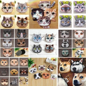 3D Cute Dog Face Husky Doge Zip Case Lovely Mini Wallet Card Coin Exchange Purse - Picture 1 of 29