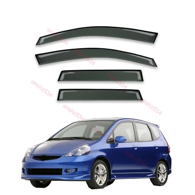 Window Visor Sun Rain Guards fit HONDA FIT Hatchback 07-08 Vent Shade Smoke 4pc Foto 1 de 4