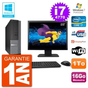 PC DELL 3020 SFF Bildschirm 22 " Intel i7-4770 RAM 16Go Disc 1To Dvd-Brenner - Bild 1 von 4