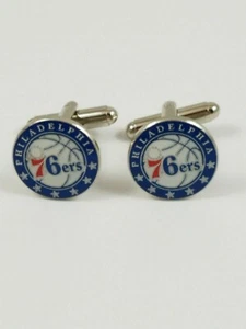 Philadelphia 76ers Cufflinks -- NBA Basketball Seventy Sixers Philly Sports - Picture 1 of 3