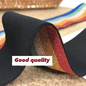 1M Regenbogen Strick Gummiband bunt federnd für Kostüm Deko Bund DIY - Bild 1 von 10