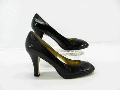 Zapato de tacón Enzo Angiolini para mujer Henriette talla 7M negro peep toe pump usado qp Foto 1 de 4
