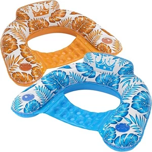 Inflatable Pool Float Chairs 2 Pack Floating Pool Chair Lounge Floats for Swim - Picture 1 of 8