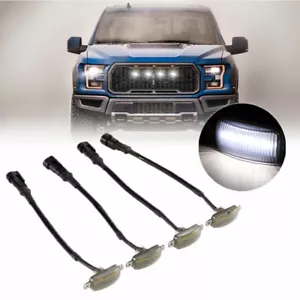 4X LED Grille Lights Raptor Style Smoked Lens White for Chevrolet Silverado 1500 - Bild 1 von 12