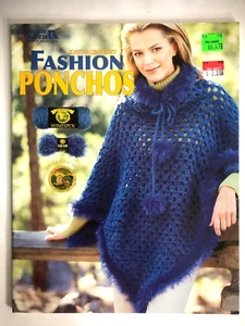 Leisure Arts Fashion Ponchos to Knit and Crochet Patterns Book 4 Designs 1 Shawl - Picture 1 of 5