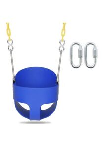 Full Bucket Swing for Toddler Seat Blue Set Playground Outdoors Play Fun Toys US
