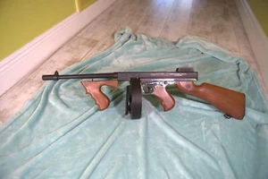 Airsoft CyberGun 1928 "Chicago Typewriter" Thompson Submachine Gun Silver - Picture 1 of 6