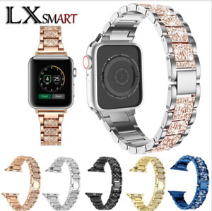 Diamond Stainless Steel Watch Band Strap For Apple Watch Series 8 41mm 45mm SE