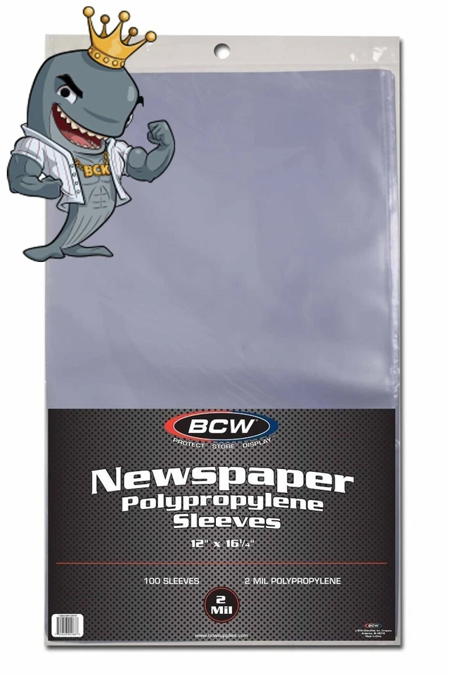 BCW 12x16 报纸套 100 克拉聚乙烯艺术照片打印免费送货 — 第 1/1 张图片