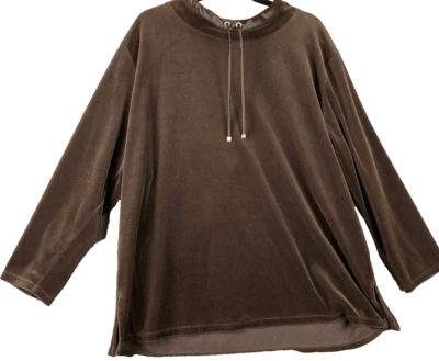 Suéter Liz Claiborne Mujer Para Mujer Talla 3X Marrón Cuerda Corbata en el Cuello Muy Suave Foto 1 de 4