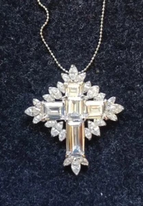 NEW! QVC Nolan Miller "Forever Faithful" Austria Crystal Cross Pendant Necklace - Picture 1 of 11