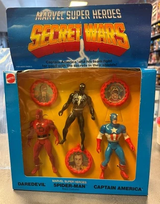 JUEGO DE REGALO VINTAGE 1984 MATTEL SECRET WARS DAREDEVIL, SPIDER-MAN, CAPITÁN AMÉRICA Foto 1 de 4