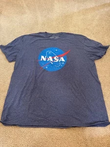 Camiseta grande y alta con logotipo envejecido de la NASA para hombre carbón brezo nueva sin etiquetas 2XL - Imagen 1 de 3