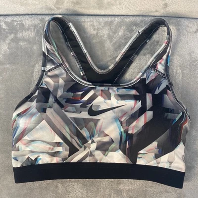 Sujetador deportivo Nike DRI FIT mediano M estampado geométrico top deportivo ropa deportiva Foto 1 de 3