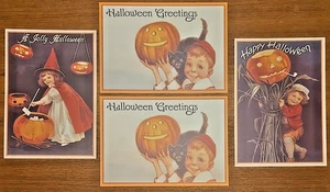 4 Vtg Current Inc. Halloween Postcards, 1991, Children, Witch, Jack O' Lantern - Picture 1 of 6