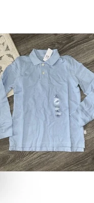 Gap Kids Boys Long Sleeve Cotton Blue Polo Uniform Sz XL /12 NWT - Image 1 of 4
