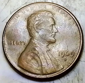 (Apr25-1) 1969 D Error NO FG & AKA Floating Roof - Picture 1 of 4