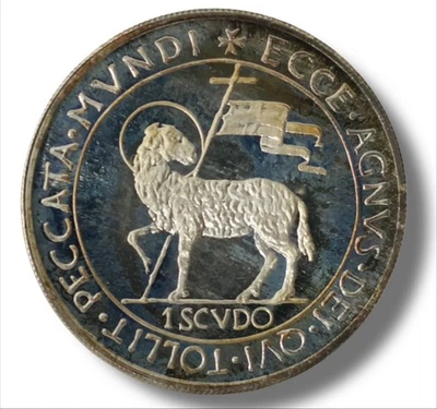 1965 .986 Silver Proof Coin Order of Malta 1 Scudo Paschal Lamb 3k MINTED # 1665 - Image 1 of 4