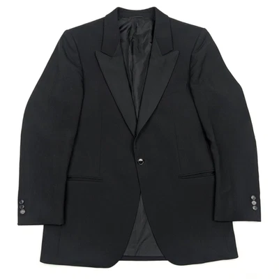 Vintage Smoking Jacke Gr. 24 Schwarz Spitzkragen Satin-Spiegel Weingarten Köln - Bild 1 von 4