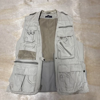Banana Republic Safari Outdoor Vest Beige Men’s Size Medium Pockets Mesh - Image 1 of 4