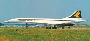 Concorde Singapore Airlines SST Desk Wood Airplane New Model Small Scale 1/200 - Picture 1 of 10