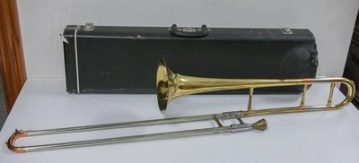 1955 - Getzen Super Deluxe Tone Balanced Tri-Color Trombone w/ Mouthpiece & Case - Image 1 of 4