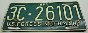 1953 U.S Forces In Germany License Plate Steel - FREE SHIPPING!!! - Picture 1 of 2