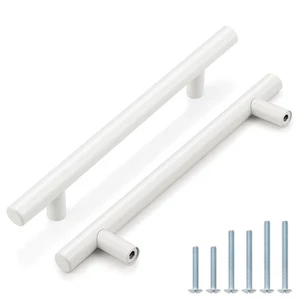 30 Stück weiße Schrankgriffe 5 Zoll Loch Mitte Schublade Griffe Edelstahl - Bild 1 von 6