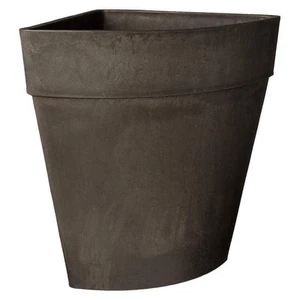 Traditional 13-1/2 in. x 17-1/2 in. Dark Charcoal PSW Corner Pot - Picture 1 of 6