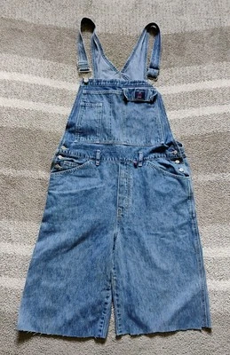 Vintage Calvin Klein Carpenter Jean Bib Shortalls  Women Large Y2K Stone Wash  - Image 1 of 4