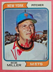 1974 Bob L Miller Autograph Signed Last Card Original Met 3X World Champ d. 1993 - Picture 1 of 7