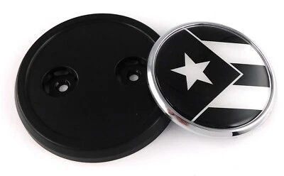 Puerto Rico BLACK Flag Car Truck Black  Grill Badge 3.5" grille chrome emblem — 第 1/4 张图片