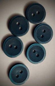 5/8" 2-Hole Dark Teal Craft/Clothing Buttons - Picture 1 of 4