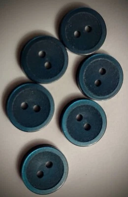 5/8" 2-Hole Dark Teal Craft/Clothing Buttons - Image 1 of 4