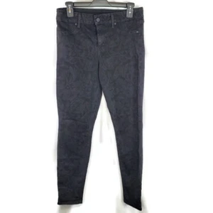 Women's Level 99 Black Floral Pixel Baroque Skinny Jeans Size 30 - Picture 1 of 8